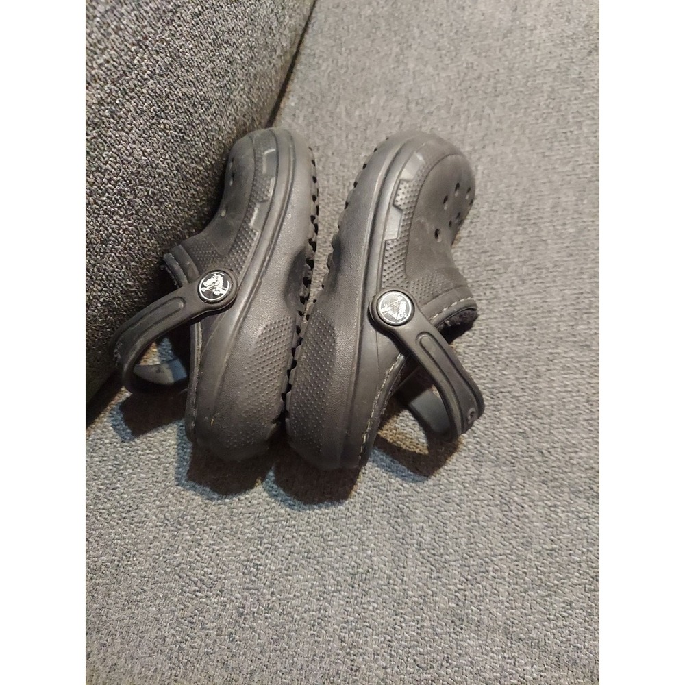 CROCS DUAL COMFORT Lined Size US Kids Sz 9 Light Black - Picture 7 of 9